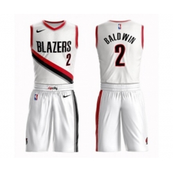 Portland Trail Blazers #2 Wade Baldwin Swingman White Basketball Suit Jersey - Association Edition Portland Trail Blazers #2 Wade Baldwin Swingman White Basketball Suit Jersey - Association Edition