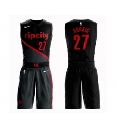 Portland Trail Blazers #27 Jusuf Nurkic Swingman Black Basketball Suit Jersey - City Edition