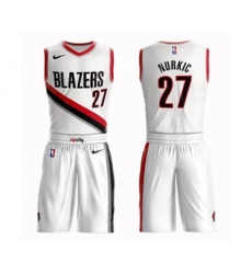 Portland Trail Blazers #27 Jusuf Nurkic Swingman White Basketball Suit Jersey - Association Edition