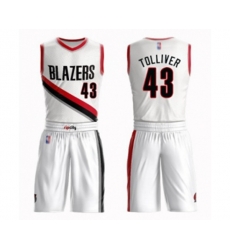 Portland Trail Blazers #43 Anthony Tolliver Swingman White Basketball Suit Jersey - Association Edition