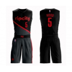 Portland Trail Blazers #5 Rodney Hood Swingman Black Basketball Suit Jersey - City Edition Portland Trail Blazers #5 Rodney Hood Swingman Black Basketball Suit Jersey - City Edition
