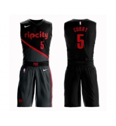 Portland Trail Blazers #5 Seth Curry Swingman Black Basketball Suit Jersey - City Edition