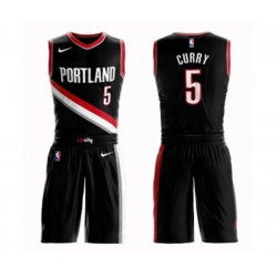 Portland Trail Blazers #5 Seth Curry Swingman Black Basketball Suit Jersey - Icon Edition