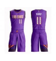 Phoenix Suns #11 Ricky Rubio Swingman Purple Basketball Suit Jersey - City Edition