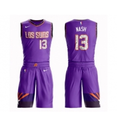 Phoenix Suns #13 Steve Nash Swingman Purple Basketball Suit Jersey - City Edition