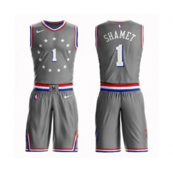 Philadelphia 76ers #1 Landry Shamet Swingman Gray Basketball Suit Jersey - City Edition