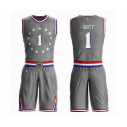 Philadelphia 76ers #1 Mike Scott Swingman Gray Basketball Suit Jersey - City Edition