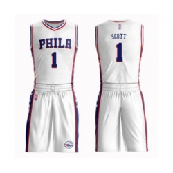 Philadelphia 76ers #1 Mike Scott Swingman White Basketball Suit Jersey - Association Edition