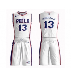 Philadelphia 76ers #13 Wilt Chamberlain Swingman White Basketball Suit Jersey - Association Edition