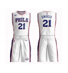 Philadelphia 76ers #21 Joel Embiid Swingman White Basketball Suit Jersey - Association Edition