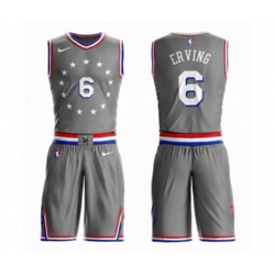Philadelphia 76ers #6 Julius Erving Swingman Gray Basketball Suit Jersey - City Edition