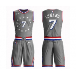 Philadelphia 76ers #7 Timothe Luwawu Swingman Gray Basketball Suit Jersey - City Edition