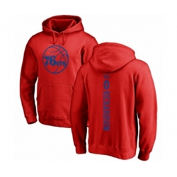 Philadelphia 76ers #0 Josh Richardson Red One Color Backer Pullover Hoodie