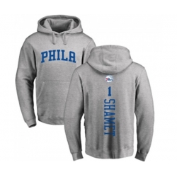 Philadelphia 76ers #1 Landry Shamet Ash Backer Pullover Hoodie