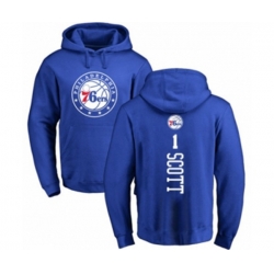 Philadelphia 76ers #1 Mike Scott Royal Blue Backer Pullover Hoodie