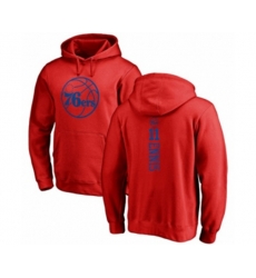 Philadelphia 76ers #11 James Ennis Red One Color Backer Pullover Hoodie