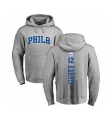 Philadelphia 76ers #12 Tobias Harris Ash Backer Pullover Hoodie