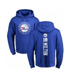 Philadelphia 76ers #18 Shake Milton Royal Blue Backer Pullover Hoodie