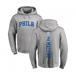 Philadelphia 76ers #2 Moses Malone Ash Backer Pullover Hoodie