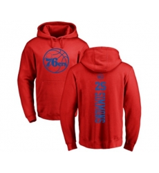 Philadelphia 76ers #25 Ben Simmons Red One Color Backer Pullover Hoodie