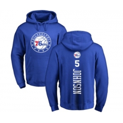 Philadelphia 76ers #5 Amir Johnson Royal Blue Backer Pullover Hoodie
