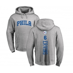 Philadelphia 76ers #6 Julius Erving Ash Backer Pullover Hoodie