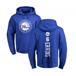 Philadelphia 76ers #6 Julius Erving Royal Blue Backer Pullover Hoodie