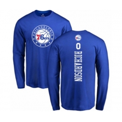 Philadelphia 76ers #0 Josh Richardson Royal Blue Backer Long Sleeve T-Shirt