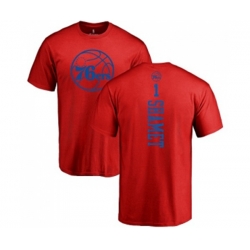 Philadelphia 76ers #1 Landry Shamet Red One Color Backer T-Shirt