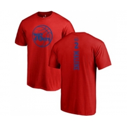 Philadelphia 76ers #2 Moses Malone Red One Color Backer T-Shirt