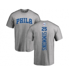 Philadelphia 76ers #25 Ben Simmons Ash Backer T-Shirt