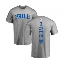 Philadelphia 76ers #3 Allen Iverson Ash Backer T-Shirt