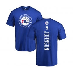 Philadelphia 76ers #5 Amir Johnson Royal Blue Backer T-Shirt