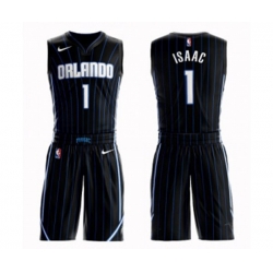Orlando Magic #1 Jonathan Isaac Swingman Black Basketball Suit Jersey Statement Edition Orlando Magic #1 Jonathan Isaac Swingman Black Basketball Suit Jersey Statement Edition