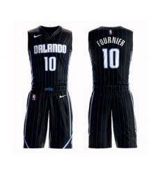 Orlando Magic #10 Evan Fournier Swingman Black Basketball Suit Jersey Statement Edition