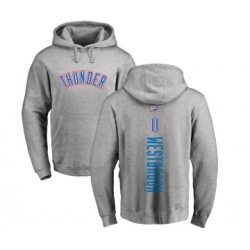 Oklahoma City Thunder #0 Russell Westbrook Ash Backer Pullover Hoodie Oklahoma City Thunder #0 Russell Westbrook Ash Backer Pullover Hoodie