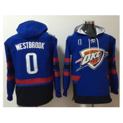 Oklahoma City Thunder #0 Russell Westbrook Blue Name & Number Pullover NBA Hoodie Oklahoma City Thunder #0 Russell Westbrook Blue Name & Number Pullover NBA Hoodie