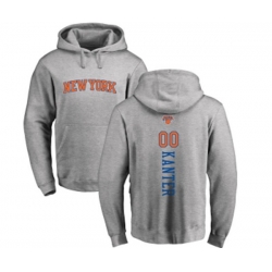 New York Knicks #00 Enes Kanter Ash Backer Pullover Hoodie