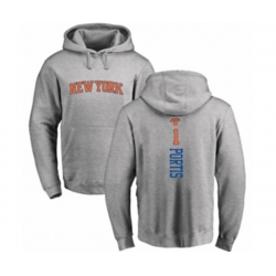 New York Knicks #1 Bobby Portis Ash Backer Pullover Hoodie