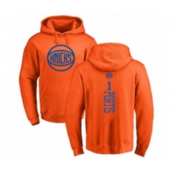 New York Knicks #1 Bobby Portis Orange One Color Backer Pullover Hoodie