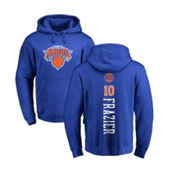 New York Knicks #10 Walt Frazier Royal Blue Backer Pullover Hoodie
