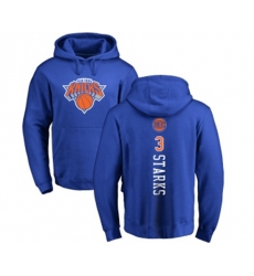 New York Knicks #3 John Starks Royal Blue Backer Pullover Hoodie