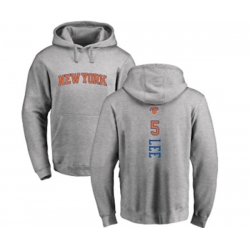 New York Knicks #5 Courtney Lee Ash Backer Pullover Hoodie
