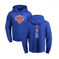 New York Knicks #5 Courtney Lee Royal Blue Backer Pullover Hoodie