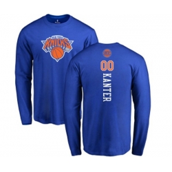 New York Knicks #00 Enes Kanter Royal Blue Backer Long Sleeve T-Shirt
