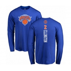 New York Knicks #2 Wayne Ellington Royal Blue Backer Long Sleeve T-Shirt