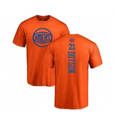 New York Knicks #21 Damyean Dotson Orange One Color Backer T-Shirt