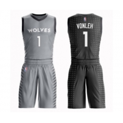 Minnesota Timberwolves #1 Noah Vonleh Swingman Gray Basketball Suit Jersey - City Edition Minnesota Timberwolves #1 Noah Vonleh Swingman Gray Basketball Suit Jersey - City Edition