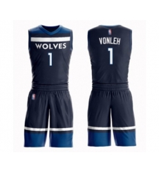 Minnesota Timberwolves #1 Noah Vonleh Swingman Navy Blue Basketball Suit Jersey - Icon Edition