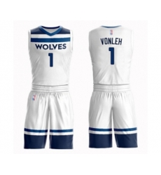 Minnesota Timberwolves #1 Noah Vonleh Swingman White Basketball Suit Jersey - Association Edition